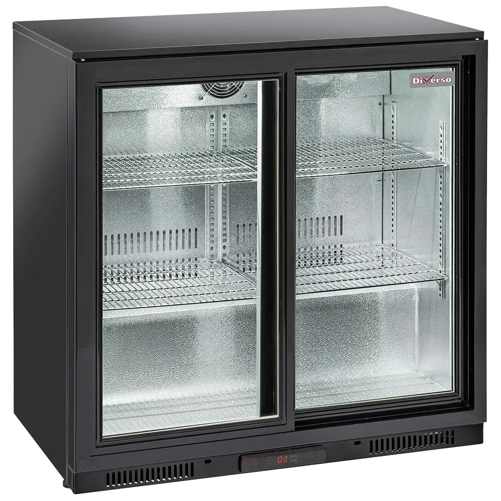 Diverso WR-TAB2-S3 Ventilated "back bar" bottle cooler, 2 sliding glass doors