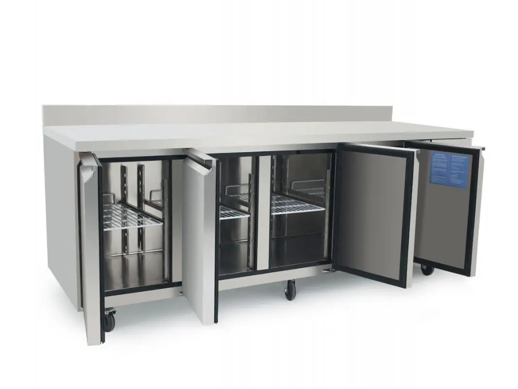 Atosa EPF3482HDSB 4 Door Preparation Counter Freezer with Splash Back, 560 Litres - Image 3