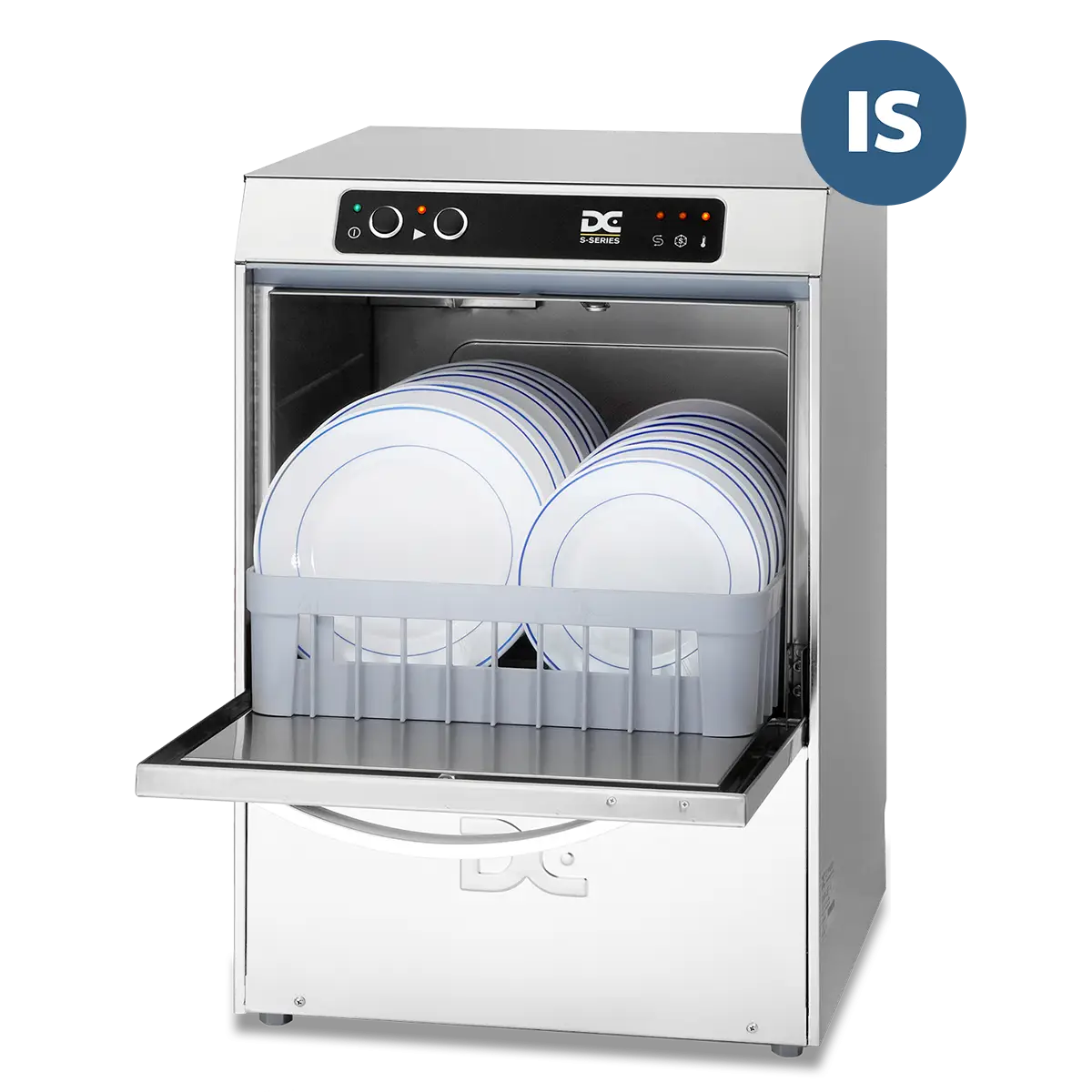 DC SD40IS Standard Range 400mm Basket Frontloading Commercial Dishwasher with Integral Water Softener, 11 Plates