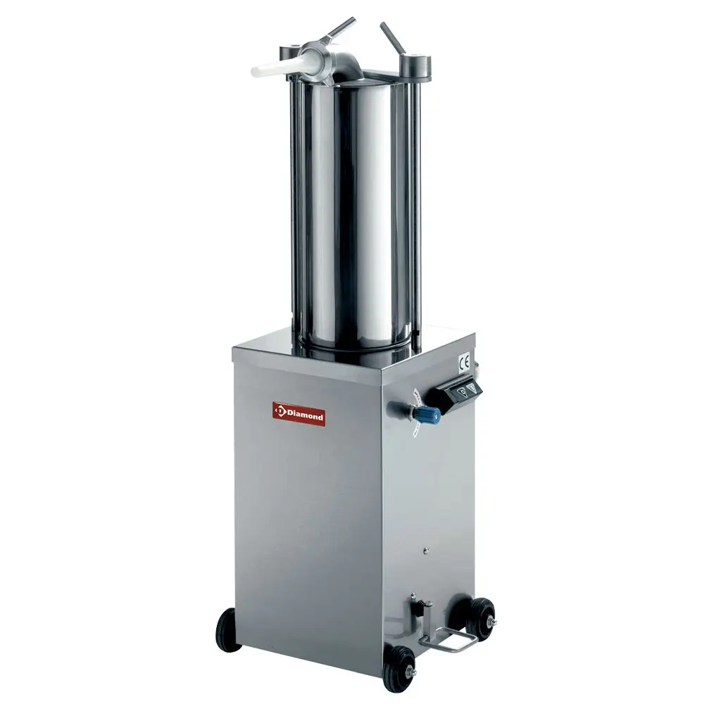 Diamond BSH-15A Stainless Steel Hydraulic Vertical Sausage Filler, 15 Liters On Wheels