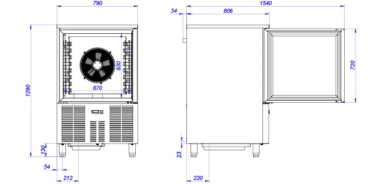 Sterling Pro SP0840BC 8 Grid Single Door Blast Chiller / Freezer, 40kg/24kg - Image 2