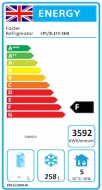 Foster EP1/3L/43-180 EcoPro G3 3 Door Freezer Counter, 435 Litres - Image 2