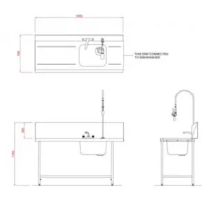 Hobart SD1650L/R Inlet Triple Rack Table & Sink