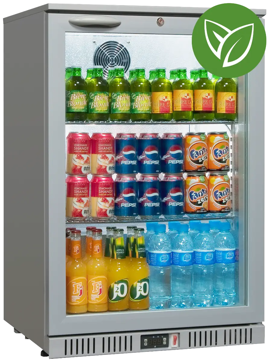 Sterling Pro Green SP1HC-GR Hinged Single Door Grey Bottle Cooler 120 Litres / 106 x 330 ml Bottles