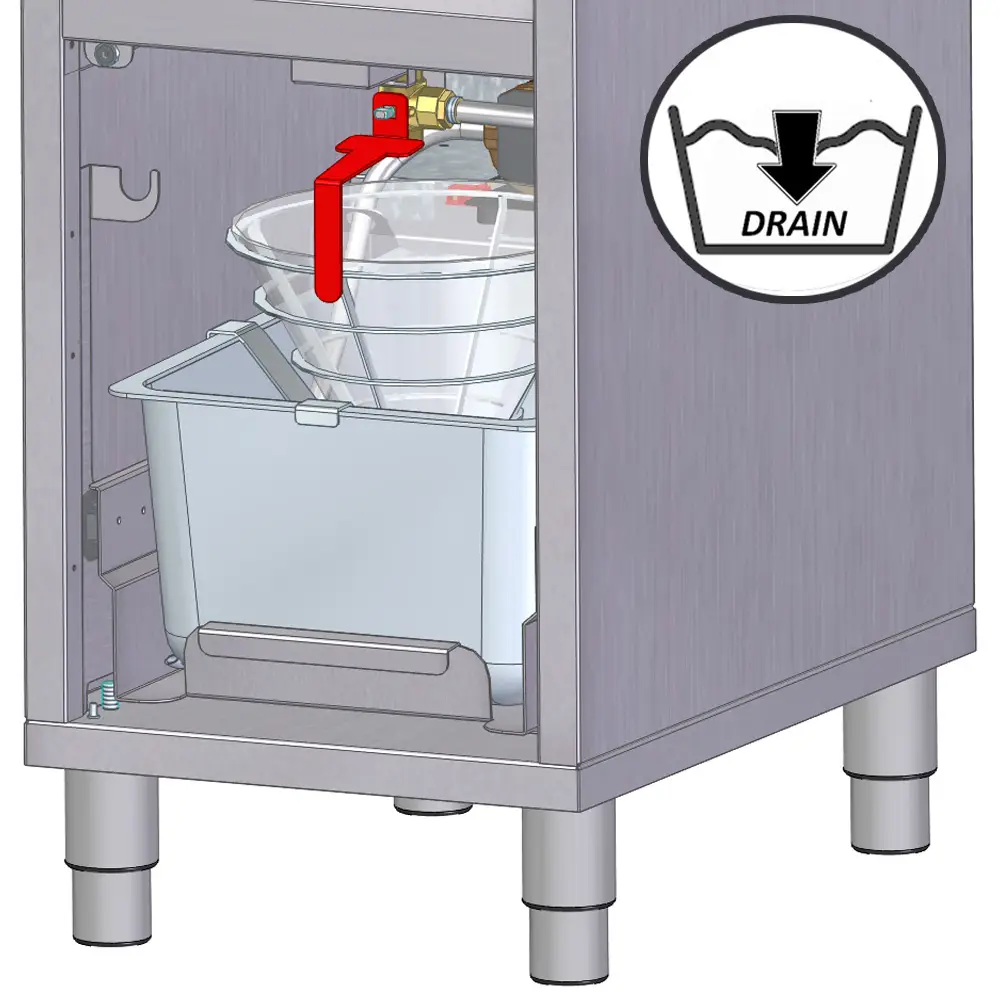 Diamond FSM-16E/FL Electric fryer with filtration system, 1 tank 16 liters, on cabinet - Image 3