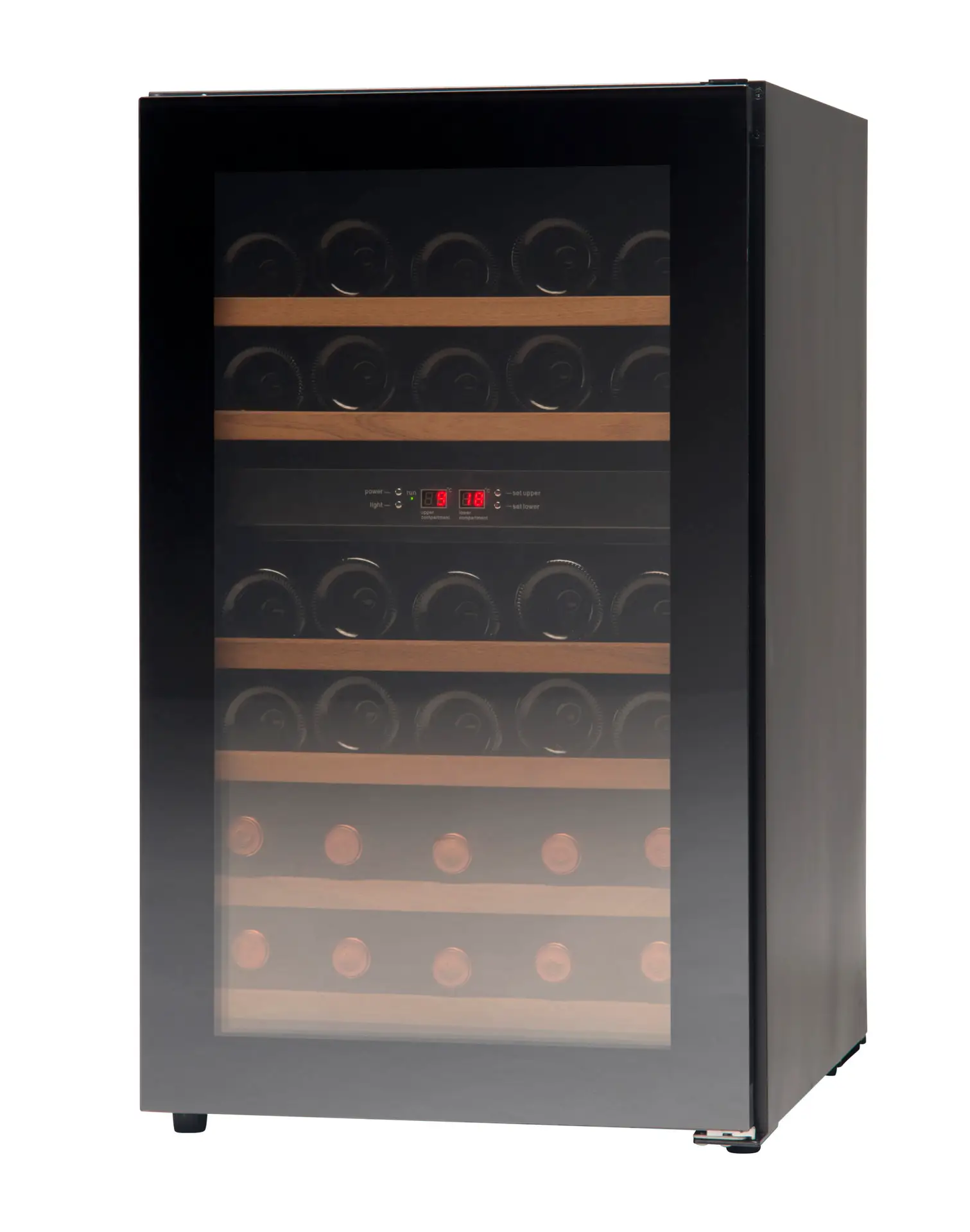 Vestfrost WFG 32 Glass Single Door Dual-Zone Compact Wine Cabinet, 38 x 750ml Bottles