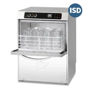 DC SG35ISD Standard Range 350mm Basket Frontloading Commercial Glasswasher with Integral Water Softener and Drain Pump, 14 Pint Capacity