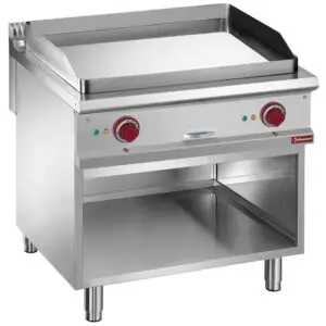 Diamond E9/PLA8 Smooth electric fry top, module 1/1, open cupboard