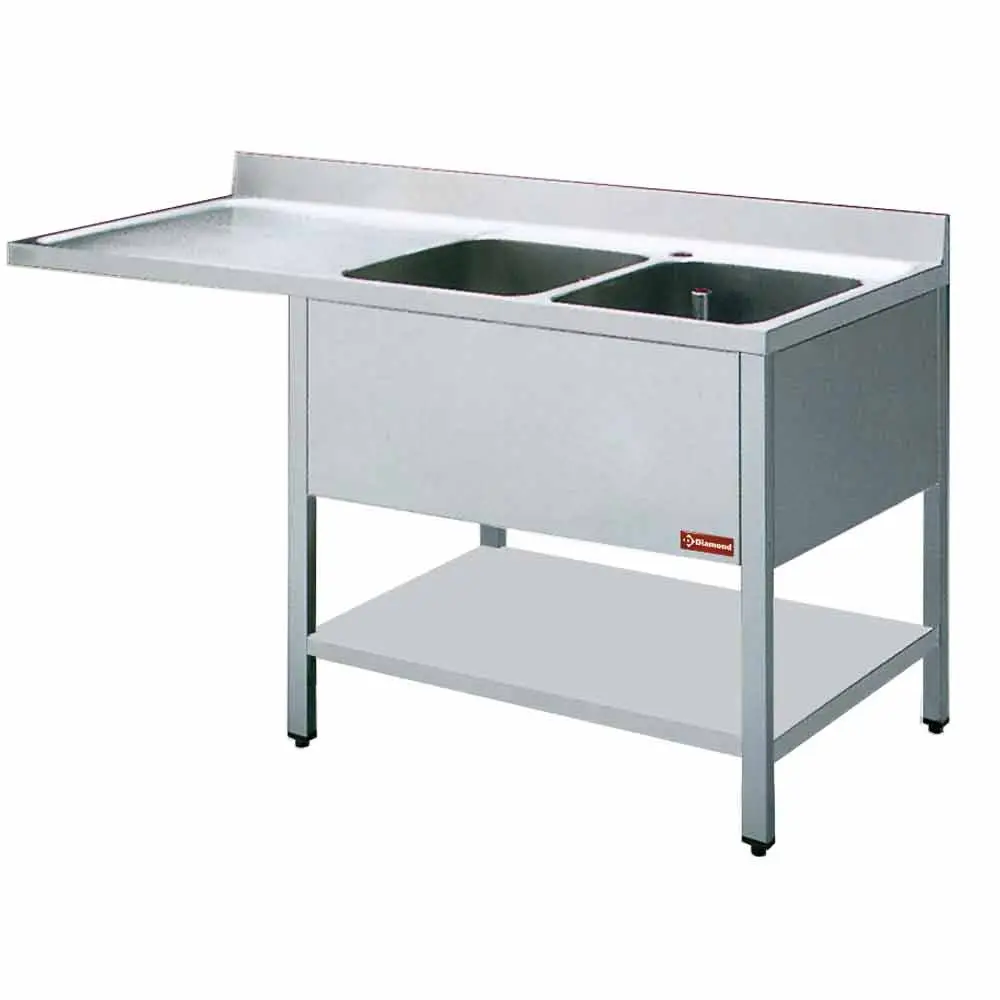 Diamond L1621VS Sink 2 Tanks And 1 Drain Surface