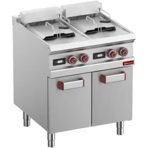 Diamond E7/F26A7-ND Double Basket Freestanding Electric Fryer on Neutral Closed Cupboard, 18kW