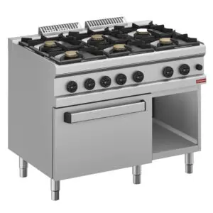 Diamond C6GFA11-BF 6 Burners Gas Range with Oven and Open Cupboard