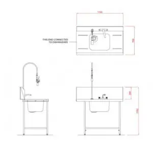 Hobart SD1150R/L Inlet Double Rack Table & Sink