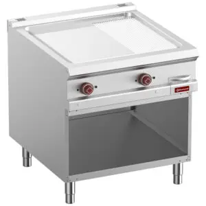 Diamond E9/PMCA8-N El. Fry Top 2/3 Smooth & 1/3 Grooved, Chrom., Mod.1/1, Open Cupboard