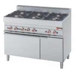 Diamond G65/6BFA11 Range with 6 open burners on gas oven and neutral cupboard - Image 2