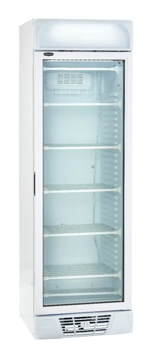 Sterling Pro Green BBVF372-HC Upright Glass Single Door Display Freezer, 382 Litres