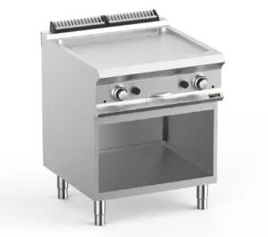 Hobart Ecomax HEFTBG77AL Smooth Griddle on Open Cupboard, 14kW