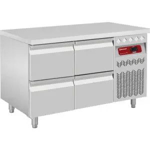 Diamond DT131/P9_2XCA1/2-P9 Refrigerated Preparation Counter with 4 Drawers, 260 Litres