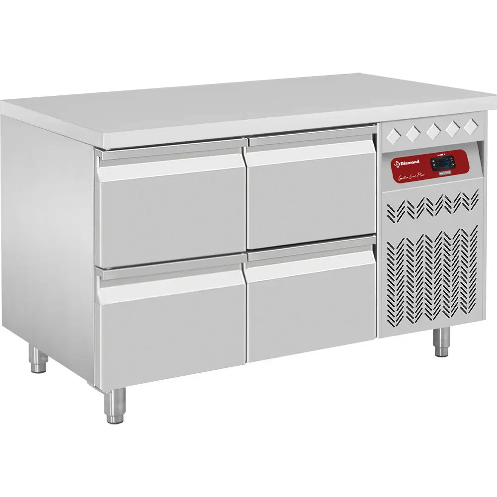 Diamond DT131/P9_2XCA1/2-P9 Refrigerated Preparation Counter with 4 Drawers, 260 Litres