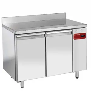 Diamond TPS2B/HA 2 Door Stainless Steel Freezer Counter with Splashback, 345 Litres