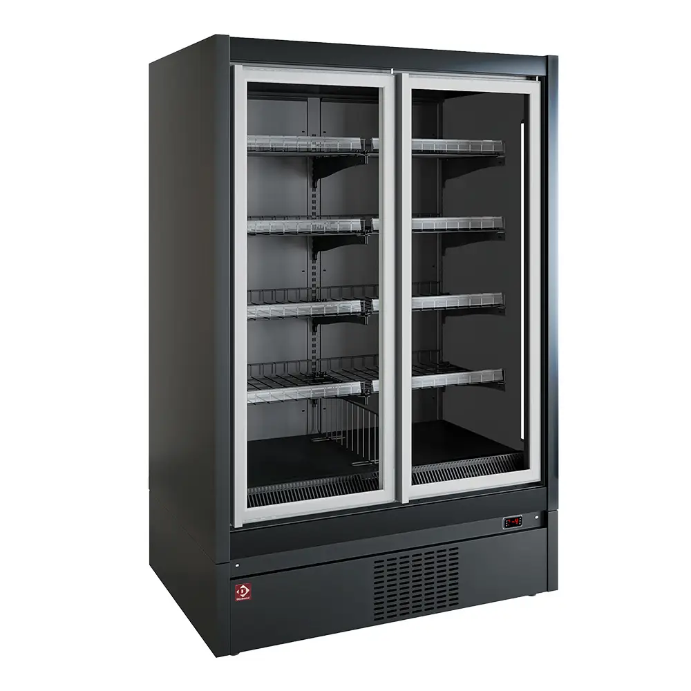 Diamond TCM20-D5 Black Self Service Freezer Display w/ Swinging Glass Doors