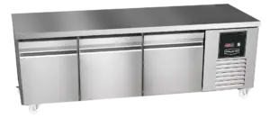 Sterling Pro Green SPI-B-180 3 Door Stainless Steel Low-Height Fridge Counter, 3 x 2/3 Drawers