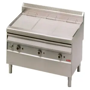 Diamond GV1219 Freestanding Steam Gas Griddle on Netrual Open cupboard