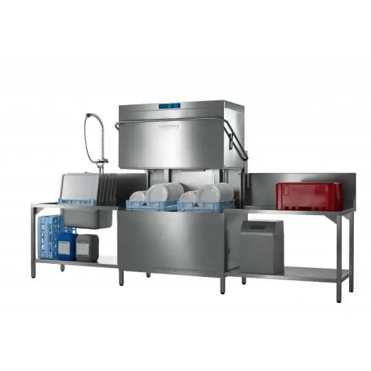 Hobart AMXTW-10B 500mm Basket Hood / Passthrough Dishwasher with Drain Pump, 18 Plates