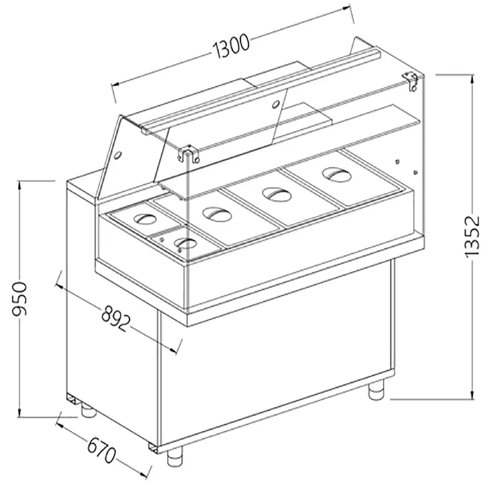 Diamond MA13X Heated Display Counter without Understorage, 0.45kW
