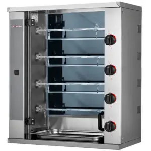 Diverso WR-RVEL-E4 SMALL Vitroceramic chicken roaster, 4 spits (12 chicken)
