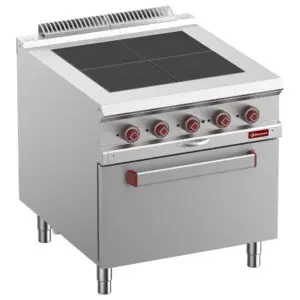 Diamond E9/4SPF8-N 4 Squared Hobs Freestanding Electric Range Cooker on Electric Oven, 16kW