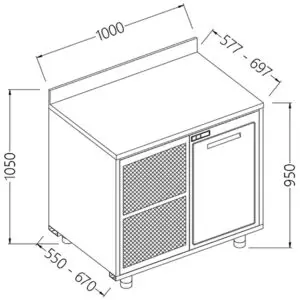 Diamond NLS10X Neutral Rear Cabinet, With Backsplash