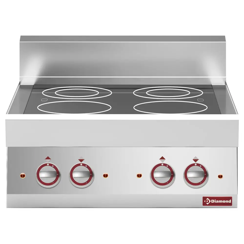 Diamond E65/4VC7T-230V/3-N Vitroceramic Electric 4 Induction Hob Cooker, 9.2kW