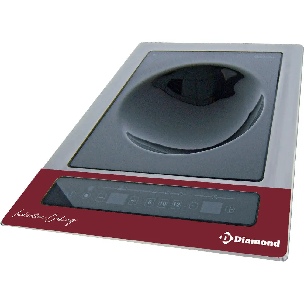Diamond WOKI-60IP/TR-SH/R Electric Induction Hob & Built-in Wok with Tactile Keys, 6kW