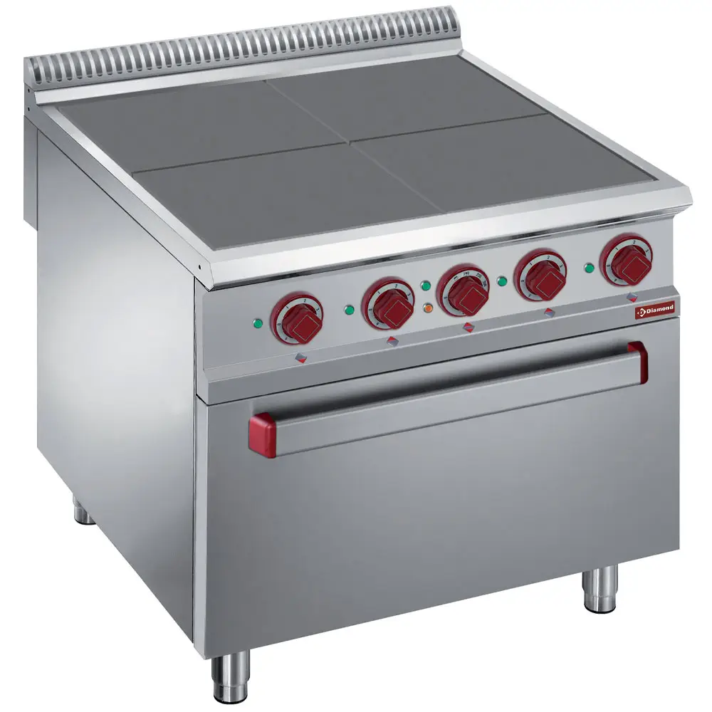 Diamond E9/4SPF8 Electric stoves 4 plates aligned with the top, oven GN 2/1