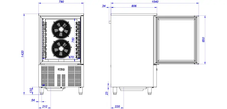 Sterling Pro SP1050BC 10 Grid Single Door Blast Chiller / Freezer, 50kg/30kg - Image 2