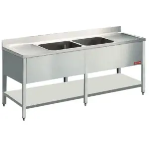 Diamond L2421 Sink 2 Tanks And 2 Drain Surfaces