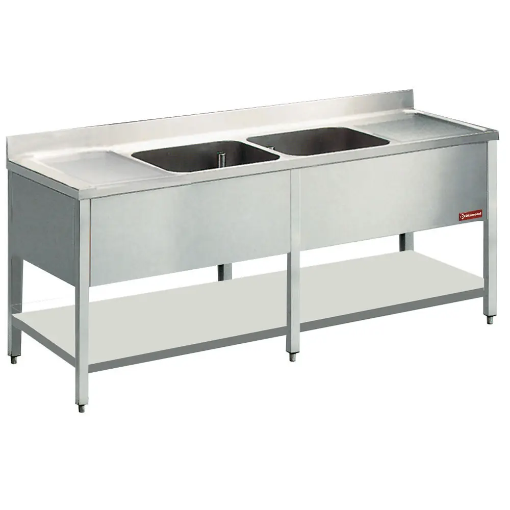 Diamond L2421 Sink 2 Tanks And 2 Drain Surfaces
