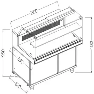 Diamond CFB13X Refrigerated & Heated Display Counter without Understorage, 1300mm