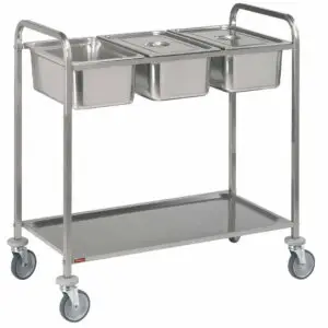 Diamond CP2/311 Stainless Steel Serving Trolley, 3X Gn 1/1 + 1 Level