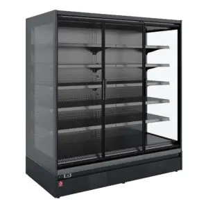 Diamond RNP13-U5 Black Refrigerated Self Service Display w/ Swinging Doors