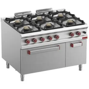 Diamond G9/6BFA12-N 6 Burner Gas Range on Gas Oven & Closed Cupboard