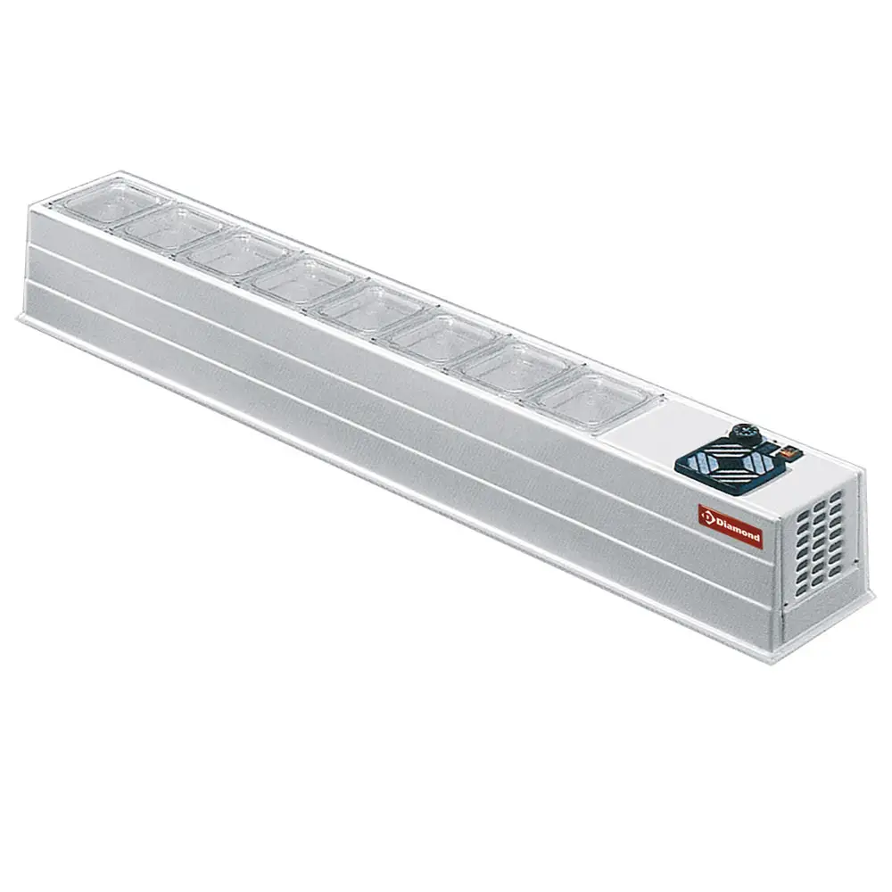 Diamond MINI-R6 Stainless Steel Refrigerated Topping Unit, 8 x 1/6 GN Pans