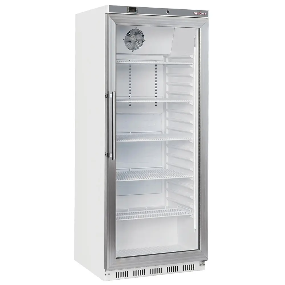 Diverso WR-PG61-LG Ventilated refrigerator GN 2/1, glass door, 600 liters - white
