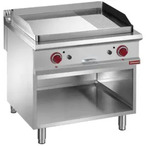 Diamond G9/PMCA8 Gas fry top 2/3 smooth & 1/3 grooved, chromium-plated, Module 1/1, open cupboard