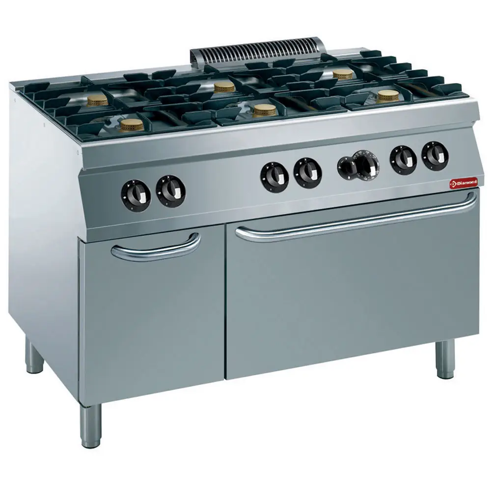 Diamond G17/6BFA12-N 6 Stove Freestanding Gas Range Cooker on Gas Oven & Neutral Cupboard