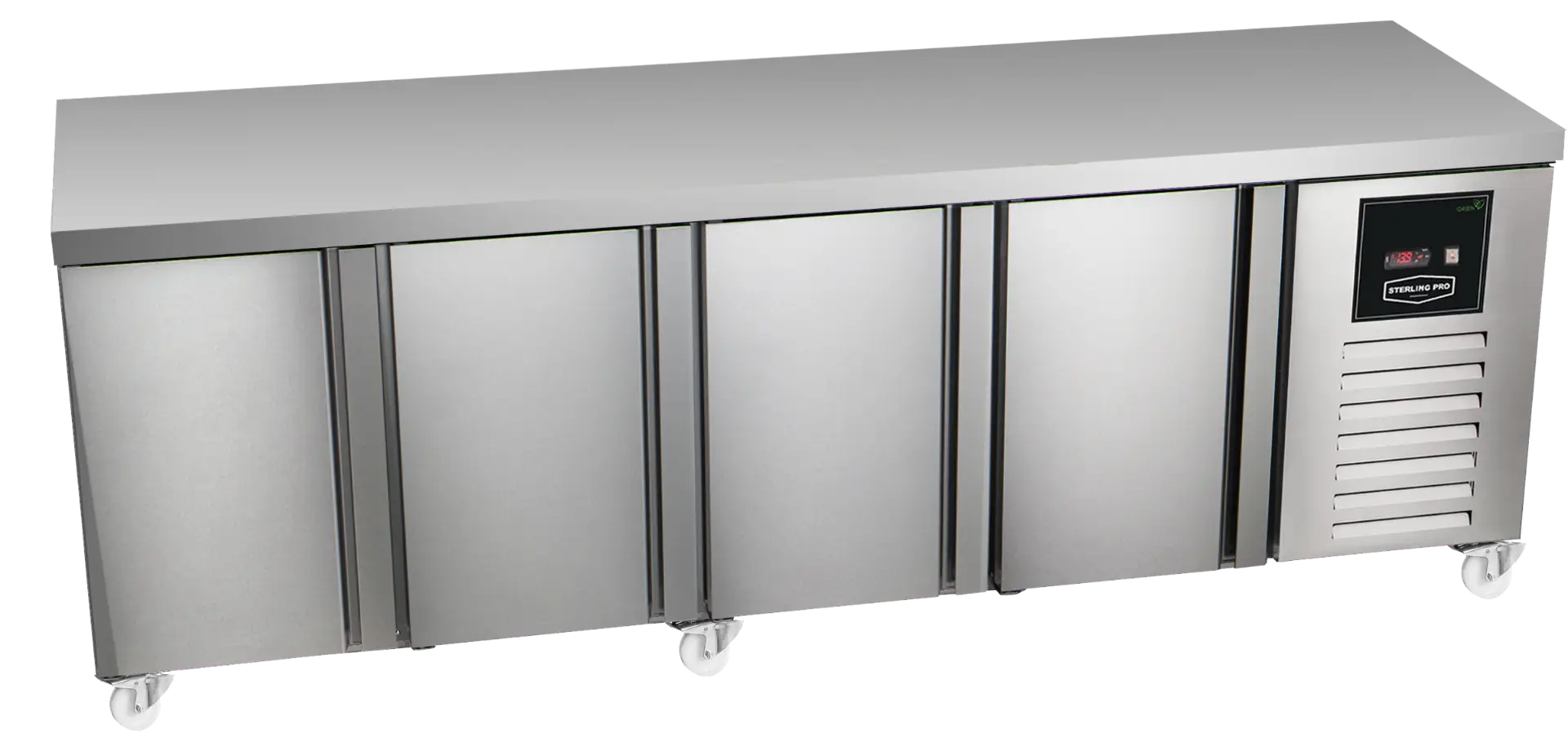 Sterling Pro Green SPI-6-250-40-NS Stainless Steel 4 Door Fridge Counter, 600mm Deep