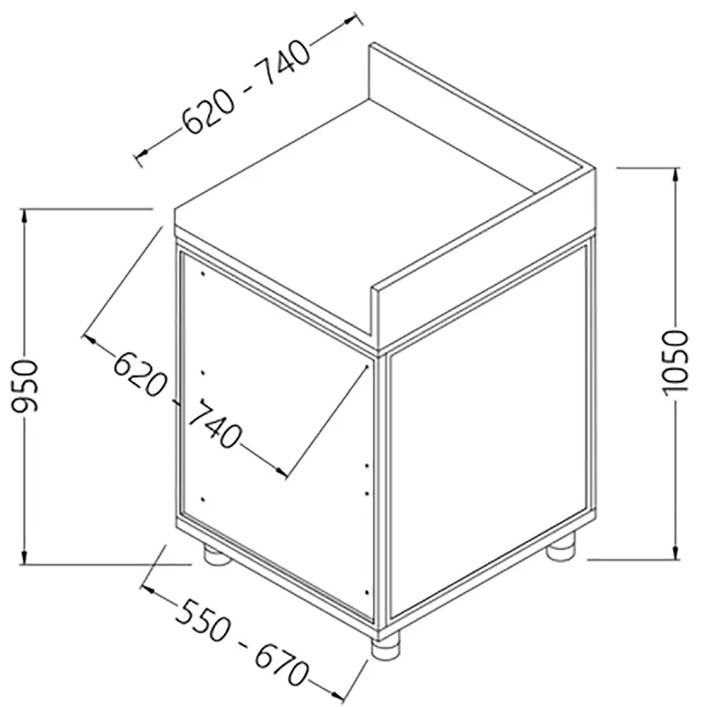 Diamond CL90X/5 Neutral Rear Angle - Closed 90°, With Backsplash