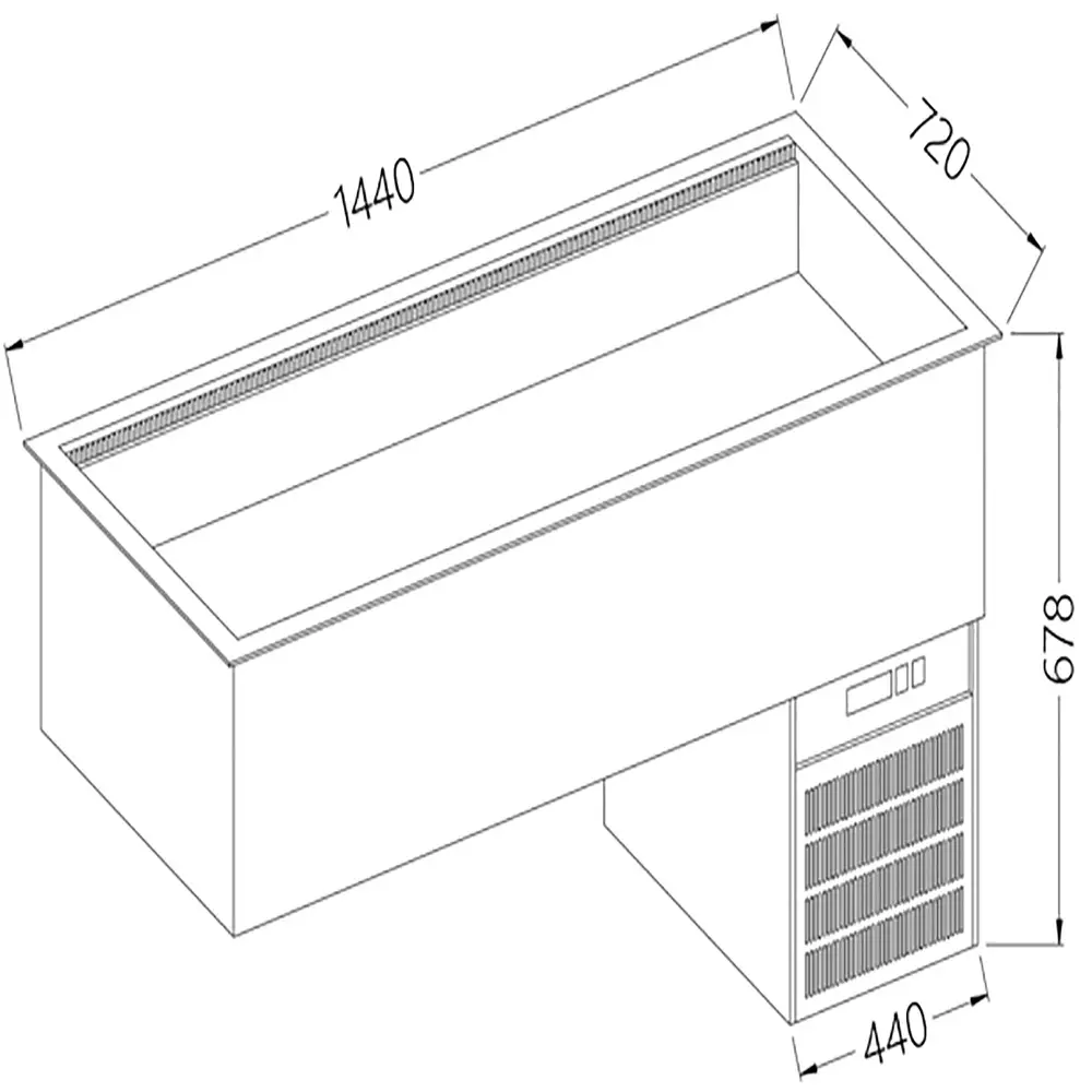 Diamond DI/RCX15-PVV Refrigerated Basin Element, Ventilated, 4X Gn 1/1