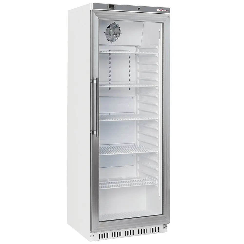 Diverso WR-PG41-LG Ventilated refrigerator, glass door, 400 liters - white