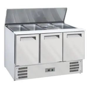 Diverso WR-SAL6-S3 Refrigerated saladette with lid 4x GN1/1-150 mm + reserve 3 doors GN 1/1